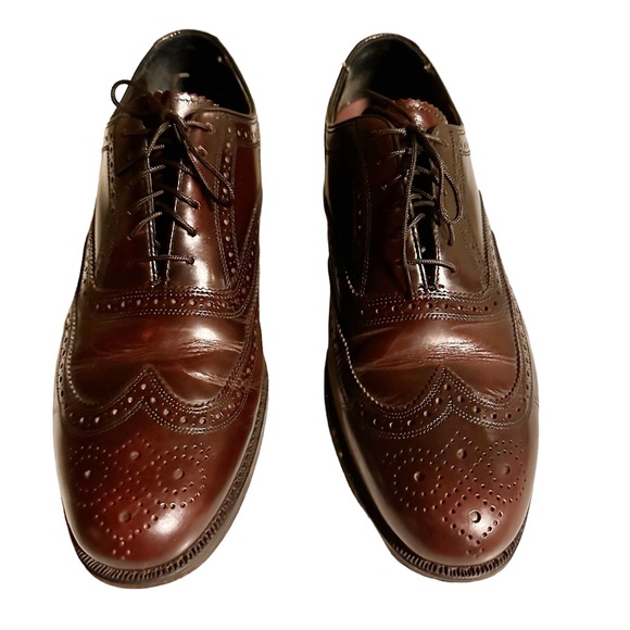 FLORSHEIM Men's Royal Imperial Brown Leather Shoes Wingtip Size 8.5D - Picture 3 of 10